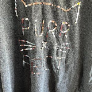 Purrfect Gray Tee Shirt, Short Sleeve, XL